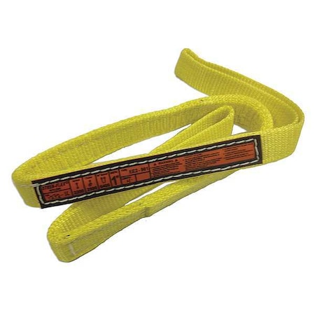 Synthetic Web Sling, Type 3, 16 ft L, 1 in W, Nylon, Yellow