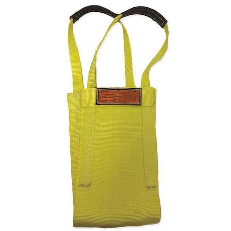 Synthetic Web Sling, Type 9, 4 ft L, 8 in W, Nylon, Yellow