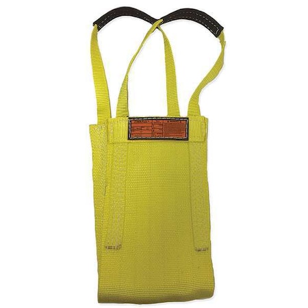 Synthetic Web Sling, Type 9, 6 ft L, 8 in W, Nylon, Yellow