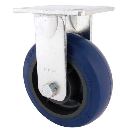 Rigid Plate Caster,Rubber,6 in.,600 lb.