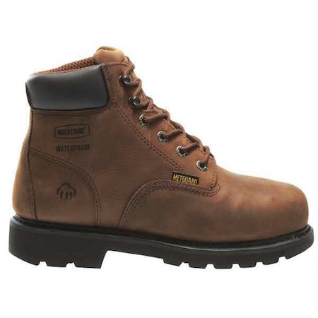 Men's 6-Inch Work Boot, 9 M, Steel Toe, 6 in H, Brown, W05679
