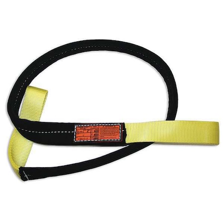 Synthetic Web Sling, Type 3, 3 ft L, 3 in W, Nylon, Yellow/Black