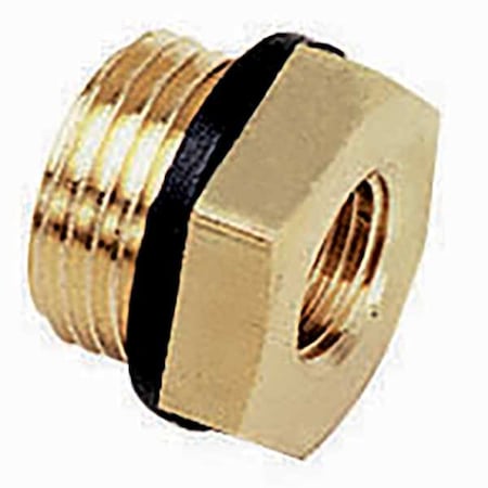 Reducing Adapter Brass Adapter Reducer, 1/4 in Female BSPP X 3/8 in Male BSPP