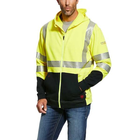 Flame-Resistant Full Zip Hoodie, 28 cal/sq cm, XL, 12 oz Zipper Closure