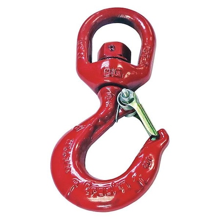 Swivel Hook,Carbon Steel,15,000 lb.,Red