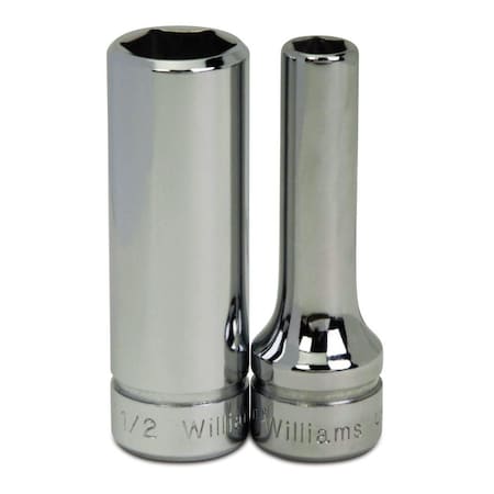 3/8" Drive, 17mm Metric Socket, 6 Points, Deep 3/8" D,6Pt,17mm