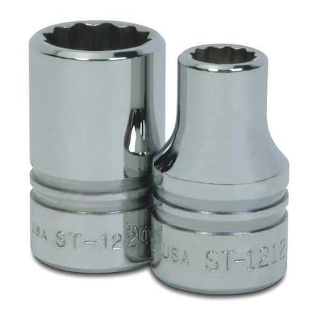1/2" Drive, 3/8" SAE Socket, 12 Points, Standard 1/2"D,12Pt,3/8