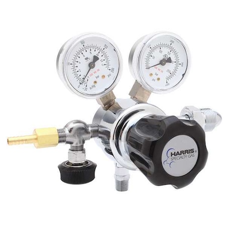 Specialty Gas Regulator, Oxygen, Single Stage, 0.965"-14 Inlet, 1/4 in Outlet, 0 to 50 psi