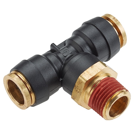 Tee,Brass, 1/4"x /1/4" PTC x 1/8"MNPT