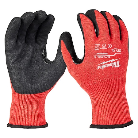 Work Gloves, Cut Level A3 ,Nitrile ,Sandy ,XL 1 PR