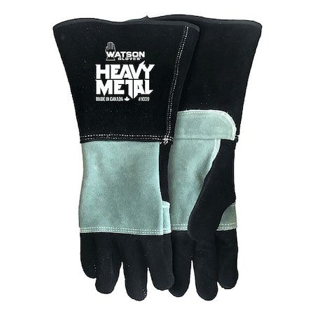 1039 Welding Gloves, Gauntlet Cuff, Wing Thumb, Standard Cow Split Leather, L, 1 PR