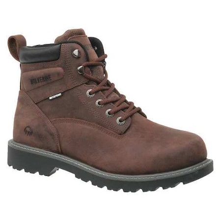 Men's 6-Inch Work Boot, 12 M, Steel Toe, 6 in H, Dark Brown, W10633