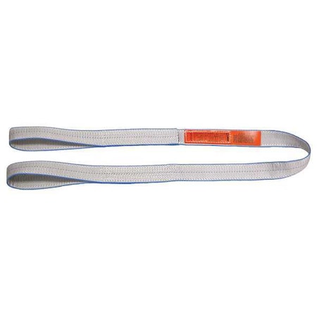 Web Sling, Type 3, 4 ft L, 4 in W, Polyester, Silver