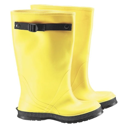 Overboots, Plain Toe, PVC/Flexothane Compound, Polyester (Liner, Strap), Plastic (Buckle), Yellow
