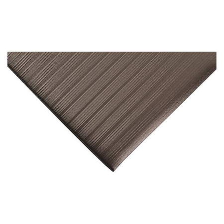Antifatigue Mat, 60" L x 2 ft. W, 3/8" Thickness, Closed Cell PVC Foam, Ribbed, Black