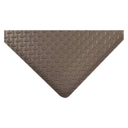 Antifatigue Mat, 3 ft. L x 3 ft. W, 1" Thickness, Vinyl, Diamond Plate, Black