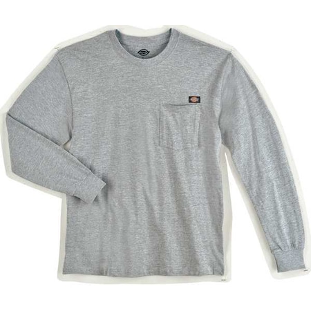 Men's Long Sleeve T-Shirt, Cotton, Pullover, Gray, L