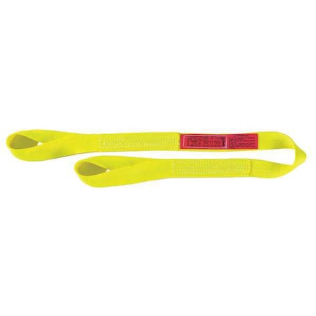 Web Sling, Type 4, 6 ft L, 2 in W, Nylon, Yellow