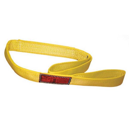 Synthetic Web Sling, Type 3, 8 ft L, 2 in W, Nylon, Yellow