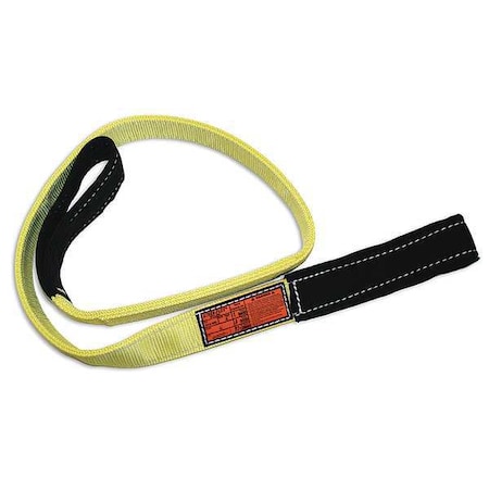 Synthetic Web Sling, Type 3, 6 ft L, 1 in W, Nylon, Yellow/Black