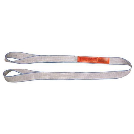 Web Sling, Type 4, 12 ft L, 2 in W, Polyester, Silver