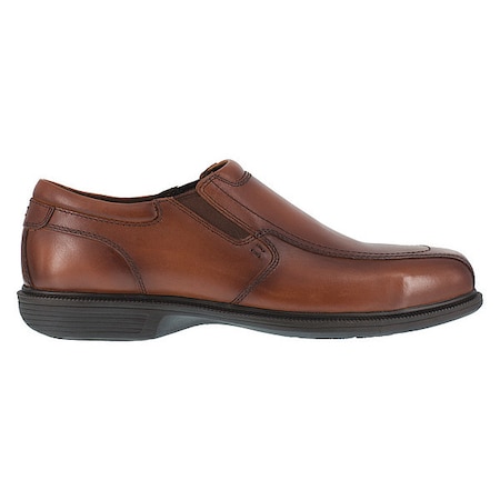 Men's Oxford Shoe, Steel Toe, Leather Upper, Rubber Outsole, Lace Up, Brown, 10 EEE