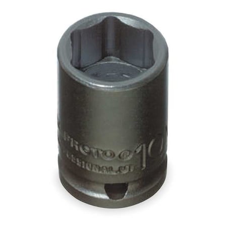 1/4 in Drive Impact Socket Standard Socket, black oxide, Steel,12 mm