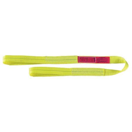 Web Sling, Type 3, 3 ft L, 1 in W, Polyester, Yellow