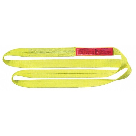 Web Sling, Type 5, 6 ft L, 2 in W, Polyester, Yellow