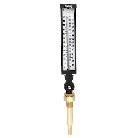 Thermometer,Analog,0 to 160deg,3/4in NPT