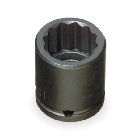 1/2 in Drive Impact Socket Standard Socket, black oxide, Steel,1 1/4 in