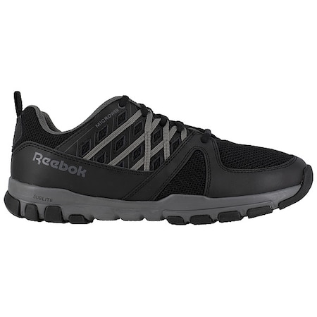 Sublite Work, Men's Athletic Shoe, 10 1/2 M, Leather, Mesh, Microfiber, Black/Gray