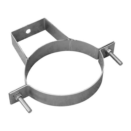 Pipe Hanger, 4 in Duct Dia, Galvanized Steel, 14 GA, 6-3/8" L x