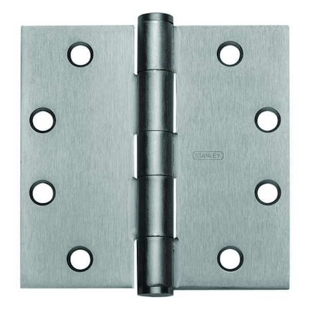 Door and Butt Hinge, Steel, Full Mortise Mounting, 2 1/4 in Leaf W x 5 in Leaf H, Satin Chrome