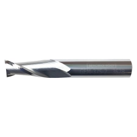 Carb End Mill,1/4 In,2FL,CC,Uncoated