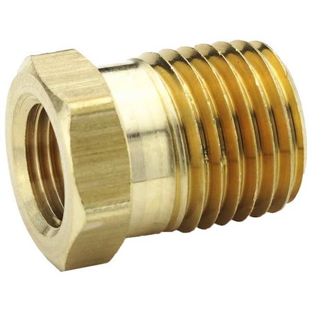 Hex Bushing Brass Bushing, 1/4 in Female NPT X 1/2 in Male NPT