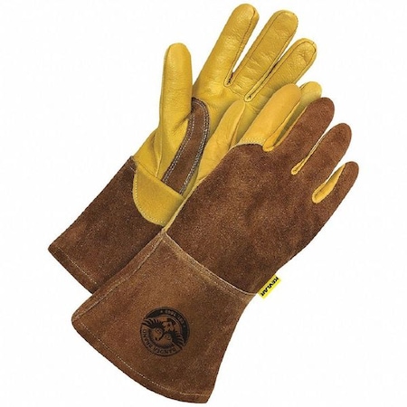 60-1-1818KV Welding Gloves, Gauntlet Cuff, Wing Thumb, Premium Cowhide, XL, 1 PR