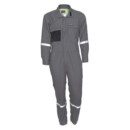 Coverall, 8.9 cal/sq cm ATPV, XL, 30 in Inseam, FR Inherent Blend, Zipper