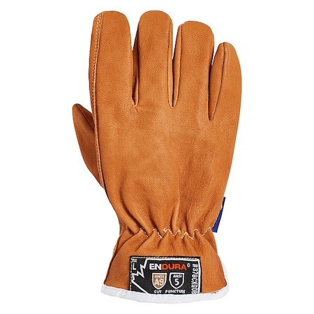 Leather Drivers Gloves, Shirred Slip-On Cuff, Keystone Thumb, Tan, 2XL, 1 PR