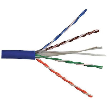Cable,Cat 6,23 AWG,100 ft,Blue