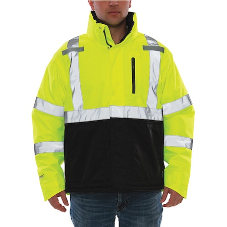 Jacket, Polyester, Class 3 R, Green; Yellow, L