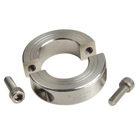 Shaft Collar,Clamp,2Pc,1/2 In,303 SS