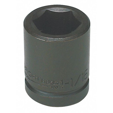 3/4 in Drive Impact Socket Standard Socket, black oxide, Steel,2 9/16 in