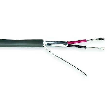 Power-Limited and Unshielded, 2 C, Gray, PVC, 100 ft.