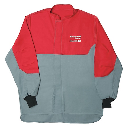 Arc Flash Coat, 8 cal/sq cm ATPV, L, 7 oz Cotton/Nylon, Zipper Closure