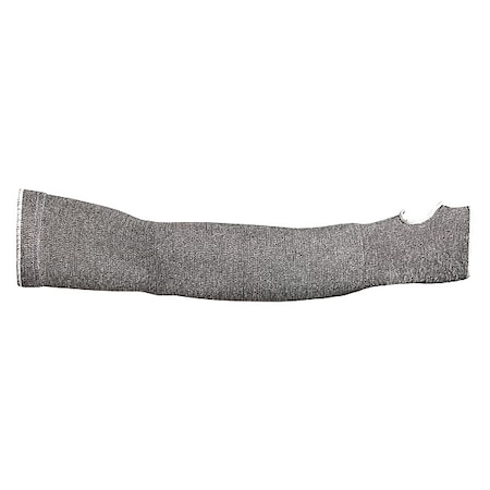 Cut-Resistant Sleeve, Cooling, ANSI/ISEA Cut Level A2, Seamless Knit, Thumbhole, 18 in L, Gray, L,PR