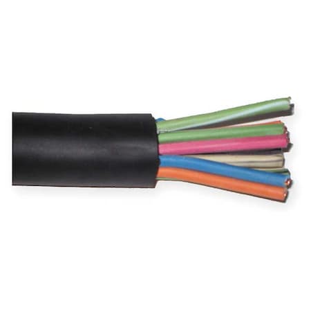 Portable Cord, SOOW, 18 AWG, 10 C, Black, Rubber, Stranded, 600V, Indoor/Outdoor, 50 ft