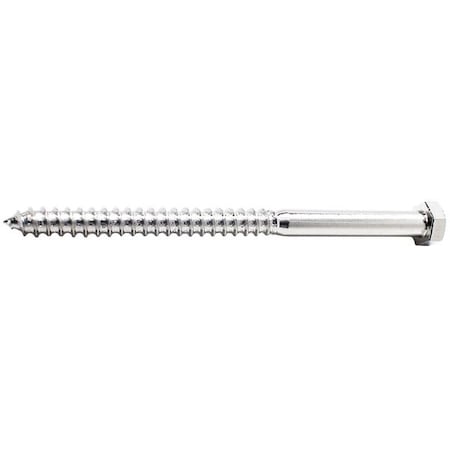 Lag Screw, 1/4 in, 3 in, 18-8 Stainless Steel, NL-19(SM) Hex External Hex Drive, 25 PK