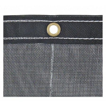 Standard Duty Tarp, 7 ft 6 in x 18 ft, 10 Mil, Black, PVC Coated Polyester, UV Resistant