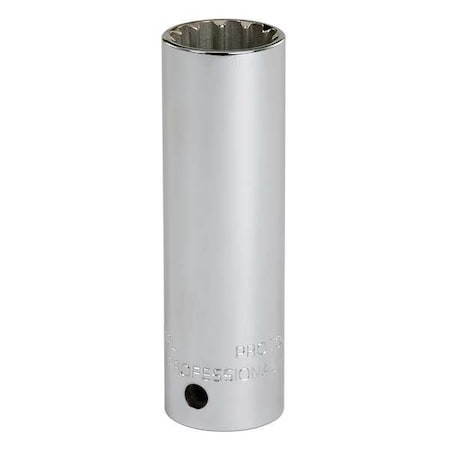 1/2 in Drive, 15/16" Spline SAE, Socket, 12 Points,  Steel, Chrome, 15/16 in